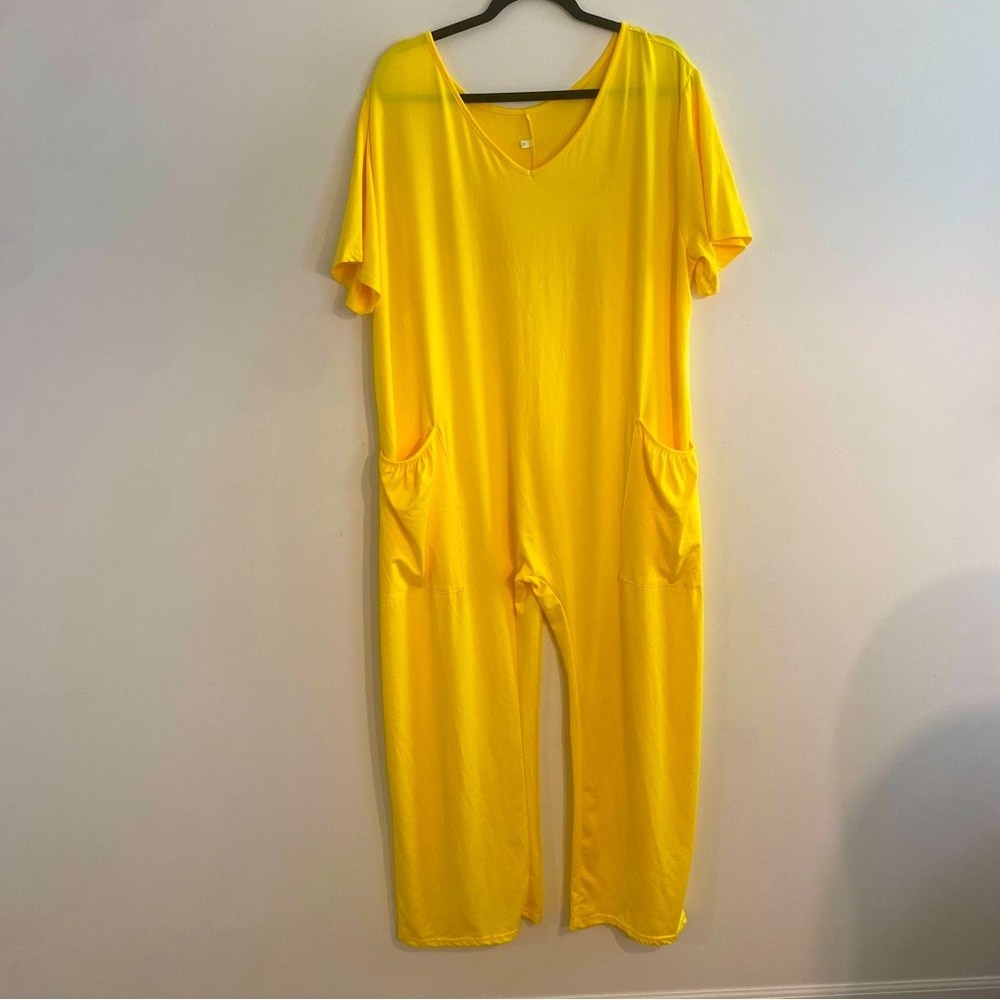 Yellow Short Sleeve Jumpsuit